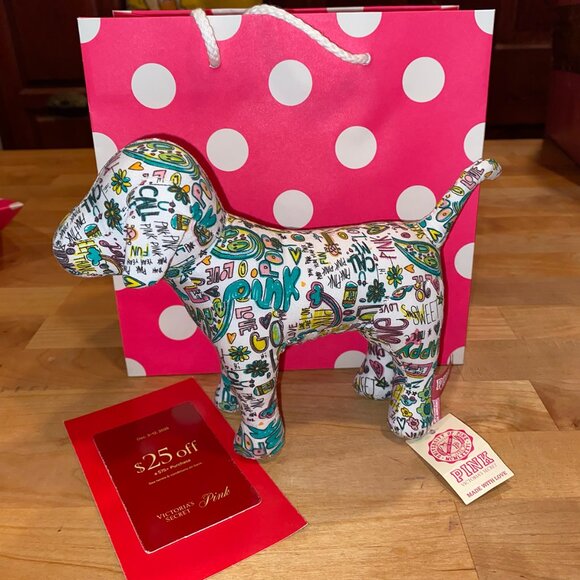 VS PINK Mini Dog Scribble Graffiti Print 2008 w/paper store tags + FREE Gifts - Picture 1 of 7